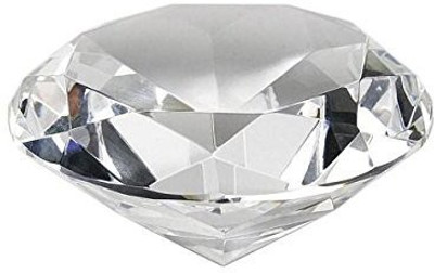 VR Creatives 101 Crystal Paper Weights  with Clear Diamond Shaped Paperweight Tabletop Showpiece Glass Paper Weights(Set Of 1, White)