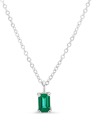 SHYAMKRIPA GEMS Silver Emerald Silver Pendant