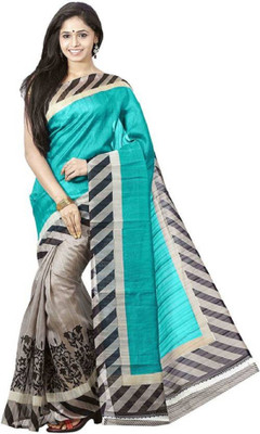 Vishnu Creations Printed Bollywood Silk Blend Saree(Multicolor)