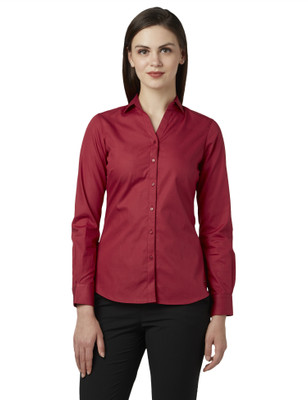 PARK AVENUE Women Solid Casual Red Shirt