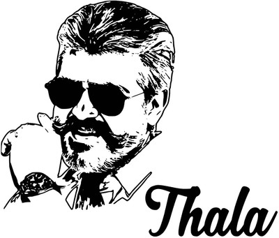 Wallzone 70 cm Thala Ajith Kumar Removable Sticker(Pack of 1)