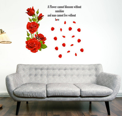 Littlebuds 100 cm Rose Quotes Removable Sticker(Pack of 1)