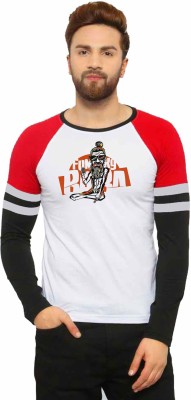 Canis Printed Men Round Neck Red, White, Black T-Shirt