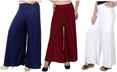 Evection Flared Women Dark Blue, White, Maroon Trousers