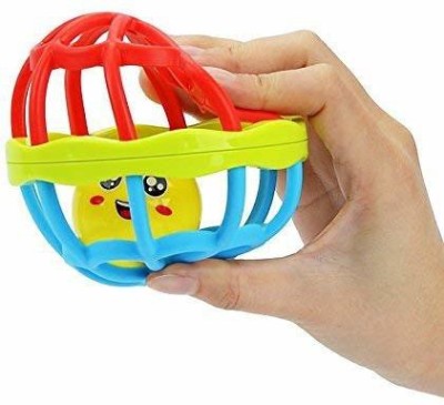 hinik Soft Plastic Rubber Body Rolling Hand Bell Ball Baby Rattles Toy Rattle(Multicolor)