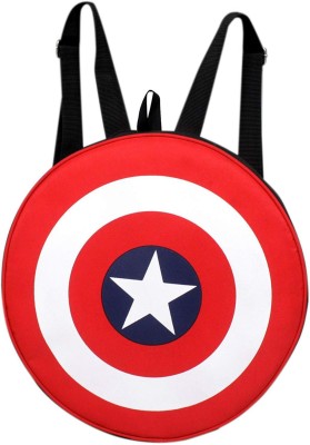 Sanchi Creation Unisex Avengers Captain America Shield Round Polyester bag with Thick Padding - 20 L 20 L Backpack(Red, Blue, White)