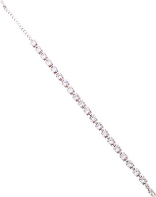Voylla Brass Cubic Zirconia Silver Bracelet