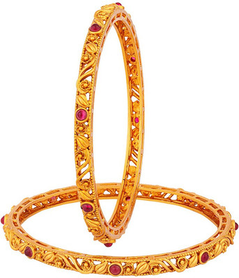 Voylla Brass Gold-plated Bangle(Pack of 2)
