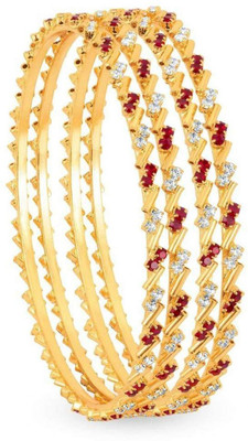 AFJ GOLD Alloy Ruby Gold-plated Bangle(Pack of 4)