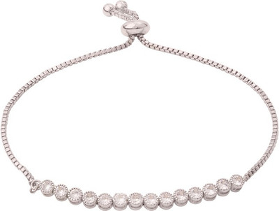 Voylla Brass Cubic Zirconia Silver Bracelet