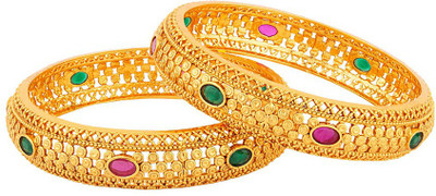 Voylla Brass Gold-plated Bangle(Pack of 2)