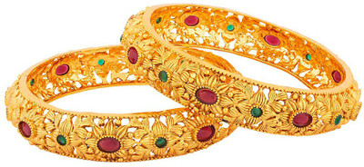 Voylla Brass Gold-plated Bangle(Pack of 2)