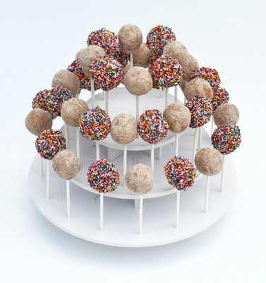 bosig 3-Tier Display Cupcake Stand for Holding 42 Cake Pops and 21 Cupcakes, Multicolour Plastic Cake Server (White) Plastic Cake Server(Pack of 1)