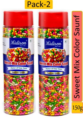 Midiron Mix Colourful Sugar Coated SAUNF| Colourful Fennel Seeds with Sugar Coated (150 gm) ( Pack 2) Fennel Mouth Freshener(2 x 150 g)