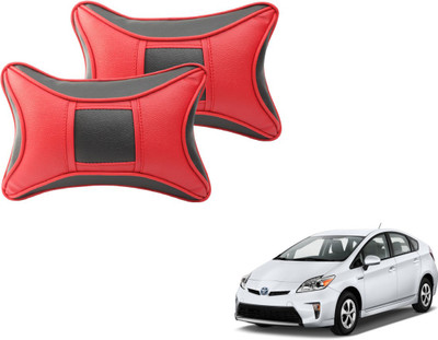 MOCKHE Black, Red Cotton, Leatherite Car Pillow Cushion for Toyota(Rectangular, Pack of 2)