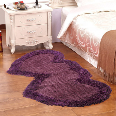 KALYAN GLOBAL Purple Polyester Area Rug(2 ft,  X 4 ft, Abstract)