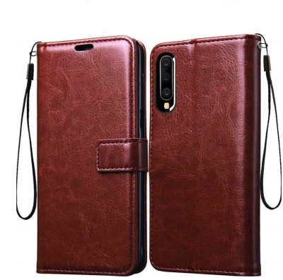 COVERNEW Flip Cover for Samsung Galaxy A70s(Brown, Grip Case, Pack of: 1)