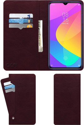 ACM Flip Cover for Xiaomi Mi Cc9(Maroon, Cases with Holder, Pack of: 1)