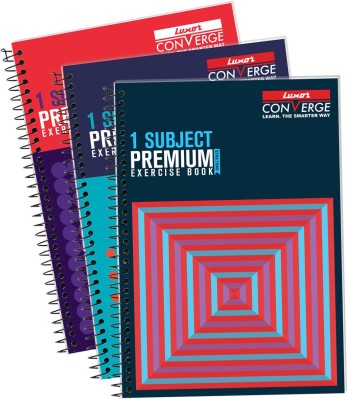 LUXOR Premium Exercise Notebook Regular Notebook Ruled 160 Pages(Assorted, Pack of 3)