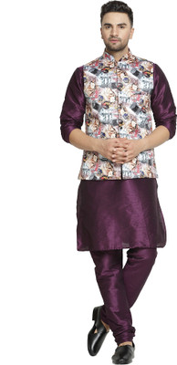 B BEN Men Kurta Pyjama Ethnic Jacket Set