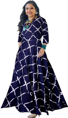 Trendy Fab Anarkali Gown(Blue)