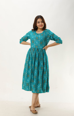 RA CREATION Women Printed Anarkali Kurta(Light Green)
