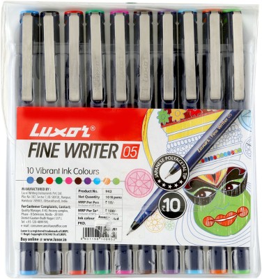 LUXOR Finewriter Fineliner Pen(Pack of 10, Beige)