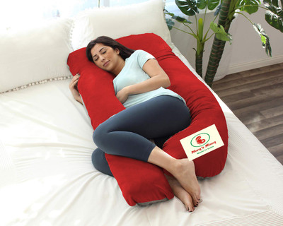 Mom's Moon Upgrade Unique of Pregnancy pillow Microfibre Solid Pregnancy Pillow Pack of 1(Red)