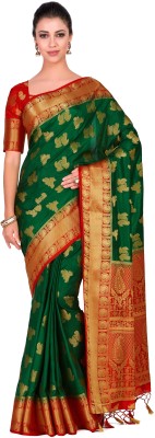 MIMOSA Woven Kanjivaram Art Silk Saree(Green)