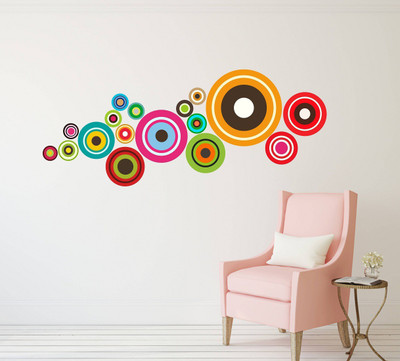 Littlebuds 110 cm Colour Full Circle Removable Sticker(Pack of 1)