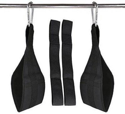 keycraze 1Pair Ab Straps Gym Hanging Fitness Sling Abdominal Straps with pull up straps Abdominal Belt(Black)