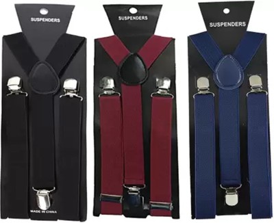 Eliq Y- Back Suspenders for Men(Maroon, Blue, Black)