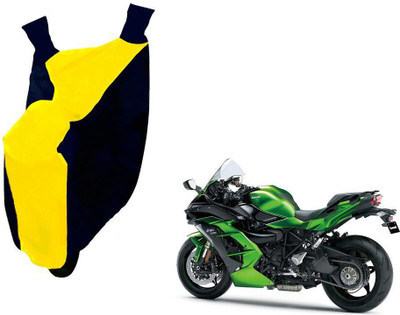 WolkomHome Two Wheeler Cover for Kawasaki(Blue, Yellow)