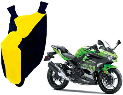 WolkomHome Two Wheeler Cover for Kawasaki(Ninja, Blue, Yellow)
