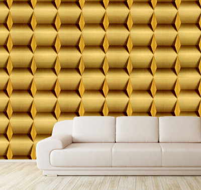 konark designer wallpapers Vinyl Abstract Gold Wallpaper(L x W: 53 cm x 1000 cm)