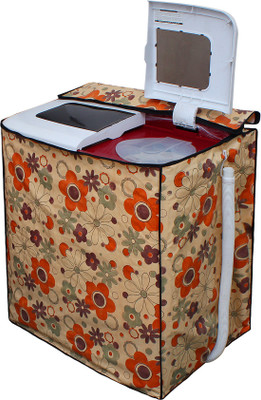 LITHARA Semi-Automatic Washing Machine  Cover(Width: 80.01 cm, Cream, Orange)