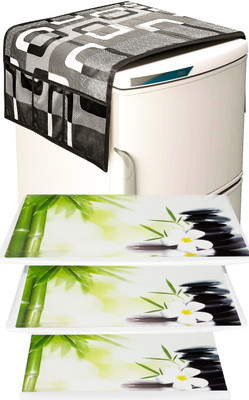 LooMantha Refrigerator  Cover(Width: 55 cm, Multicolor)