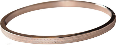 Roma Brothers Stainless Steel Swarovski Crystal Silver Coated Kada