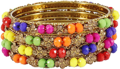 Zulka Get Your Traditions Metal Zircon Kada(Pack of 4)