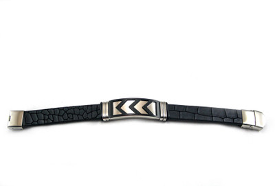 jashan accessories Silicone Rhodium Bracelet
