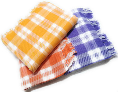 MPS Cotton 350 GSM Bath, Hand, Face Gamcha Set(Pack of 3)