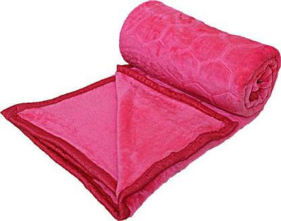 GKM Self Design Double Mink Blanket for  Heavy Winter(Microfiber, Pink)