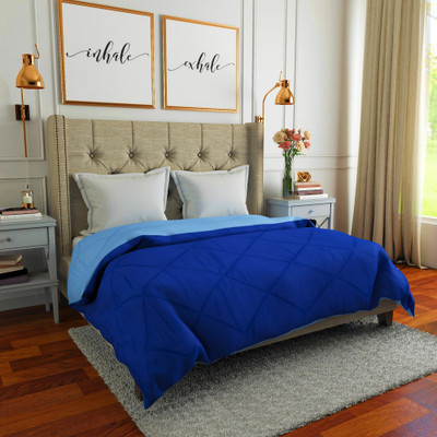 Flipkart Perfect Homes Solid Double Comforter for  AC Room(Polyester, Light Blue, Dark Blue)