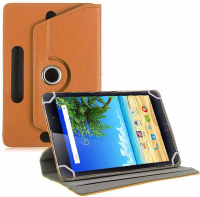 TGK Book Cover for iBall Slide Boi Mate Tablet 8.0 inch(Orange, Cases with Holder)