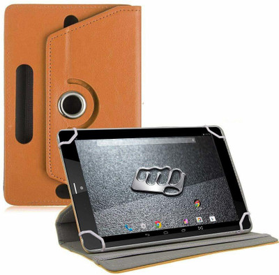 TGK Book Cover for Micromax Canvas Tab P666 Tablet 8 inch(Orange, Cases with Holder)