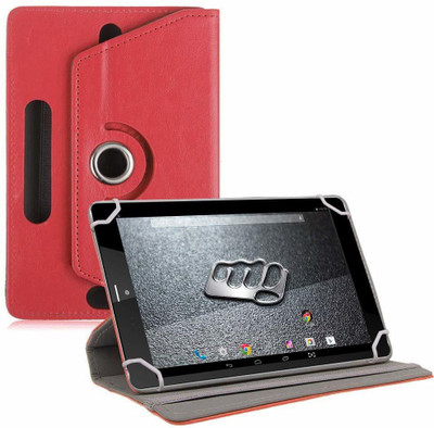 TGK Book Cover for Micromax Canvas Tab P666 Tablet 8 inch(Red, Cases with Holder)