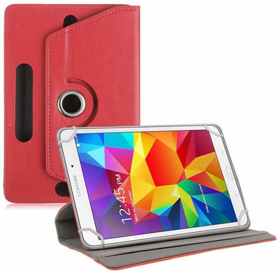 TGK Book Cover for Samsung Galaxy Tab 4 SM-T337 8 inch Tablet | Rotating Leather Stand Case(Red, Cases with Holder)