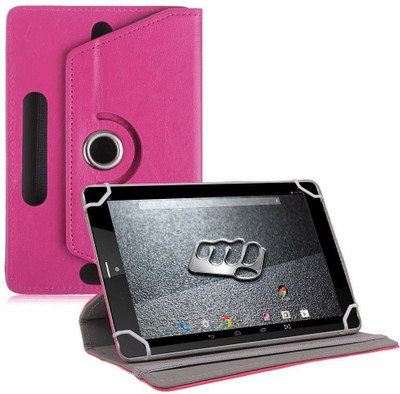 TGK Book Cover for Micromax Canvas Tab P666 Tablet 8 inch(Pink, Cases with Holder)