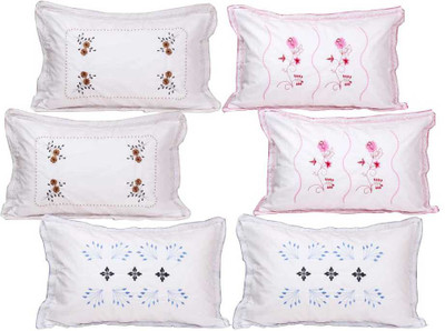 Divine Homes Cotton Pillows Cover(69 cm*44 cm, Pack of 6, White)