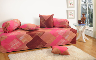 SWAYAM Cotton Geometric Diwan Set(Multicolor)